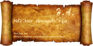 Héber Annamária névjegykártya